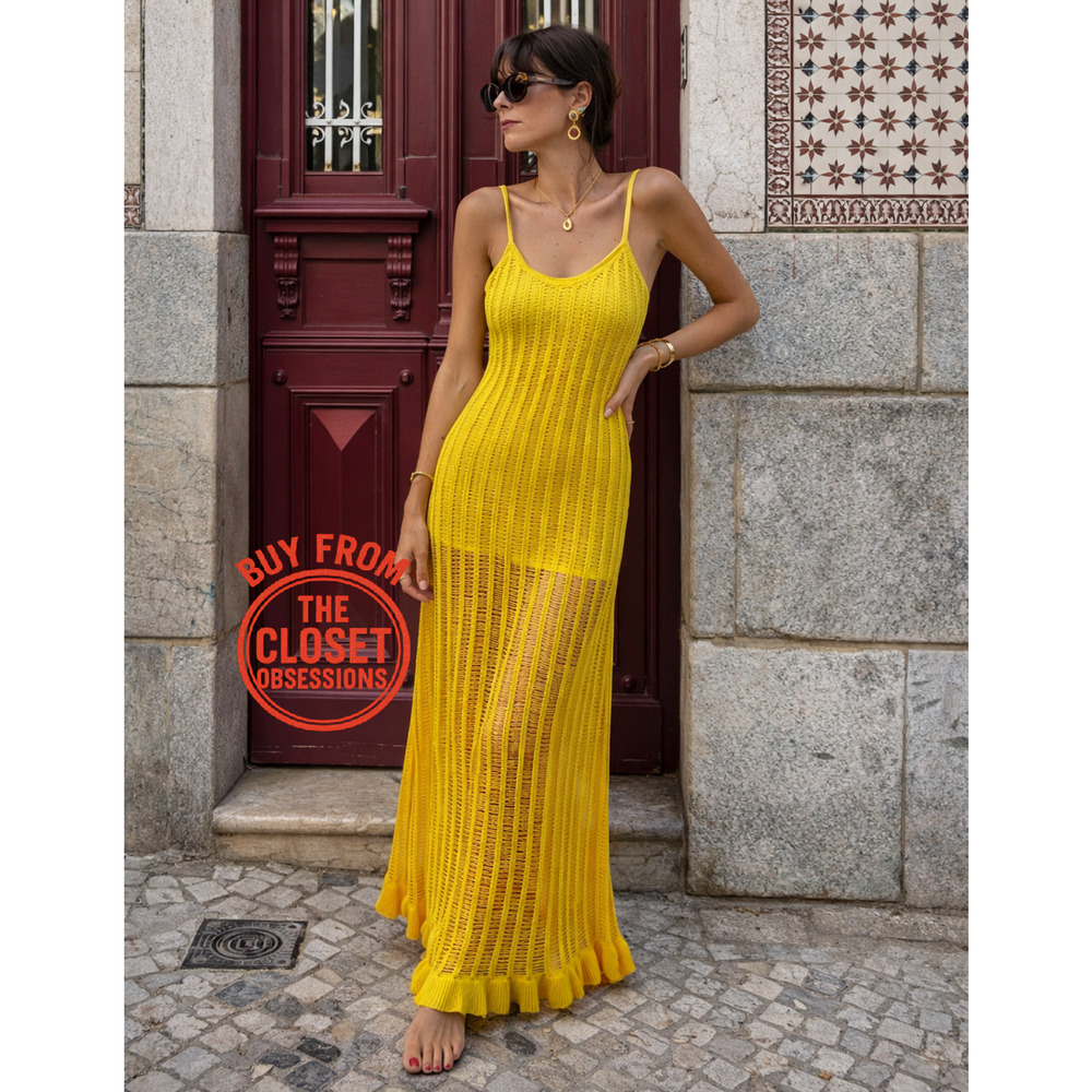 LAST ONE!!! MANGO x Simon Miller Blogger Fave Yellow Knit Maxi Dress NWT